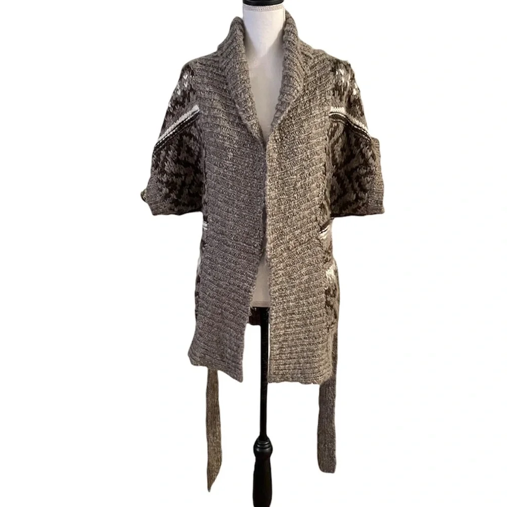 Between Me & You Open Front Short Sleeve Cardigan-M